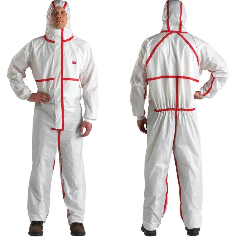 Fato de proteção 3M™ 4565, branco + vermelho, tipo 4/5/6