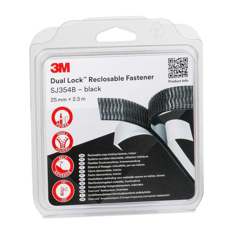 Cadeado de pressão 3M™ Dual Lock™ SJ3540 Preto 25mm