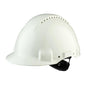 Capacete 3M™, Uvicator, fecho de catraca, ventilado, faixa de suor de plástico, branco, G3000NUV-VI | Pacote (1 peça)