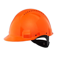 Capacete 3M™, Uvicator, fecho de catraca, ventilado, faixa de suor de plástico, laranja, G3000NUV-OR | Pacote (1 peça)