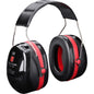 Protetores auriculares 3M™ PELTOR™ Optime™ III, preto/vermelho, faixa para a cabeça, H540A-411-SV | Pacote (1 peça)