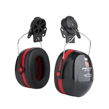 Protetores auriculares 3M™ PELTOR™ Optime™ III, preto/vermelho, suporte para capacete, H540P3E-413-SV | Pacote (1 peça)