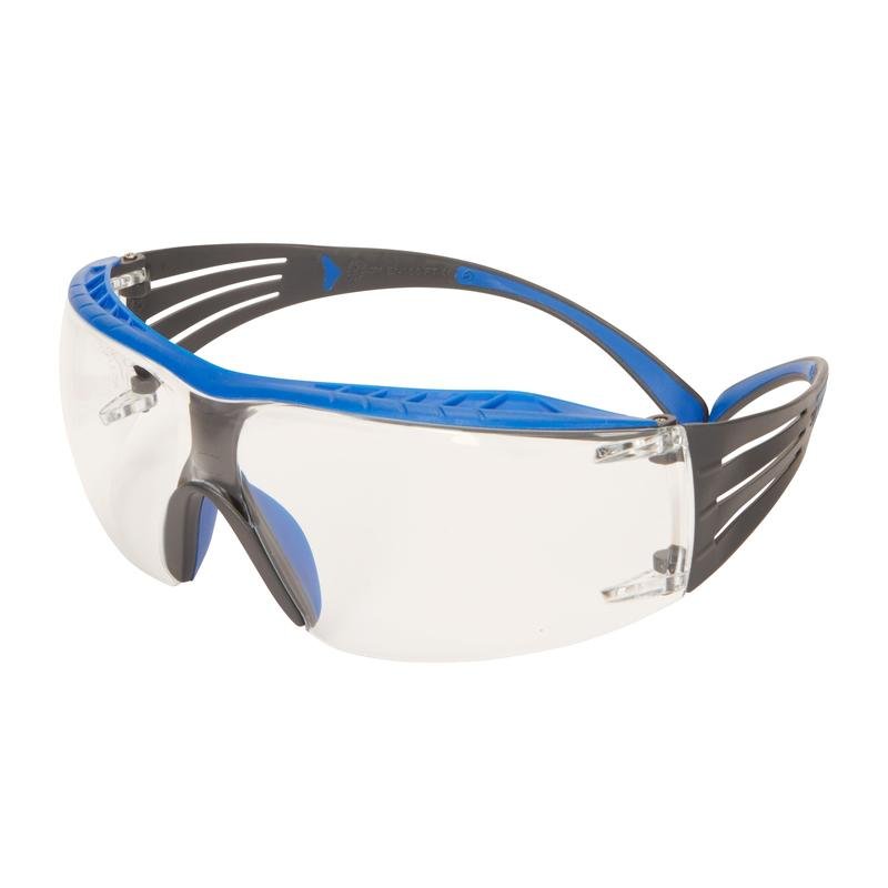 Óculos de segurança 3M™ SecureFit™ 400X, hastes azuis/cinza, revestimento antiembaçante/antiarranhões Scotchgard™ (K&N), lente transparente, SF401XSGAF-BLU-EU, 20 por pacote | Pacote (1 peça)