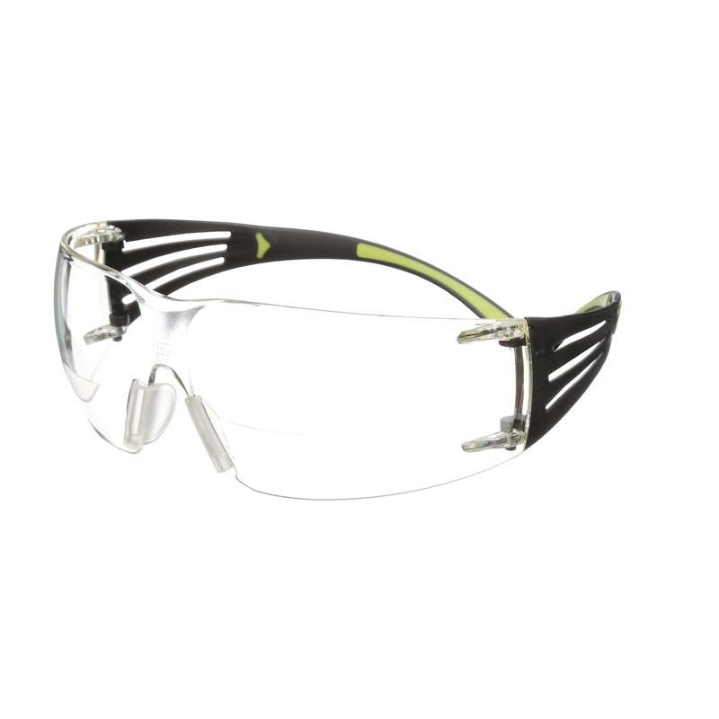 Óculos de segurança para leitores 3M™ SecureFit™ 400, hastes pretas/verdes, revestimento antiarranhões/antiembaçante, lente transparente de potência +2,0, SF420AS/AF-EU, 20 por pacote | Pacote (1 peça)