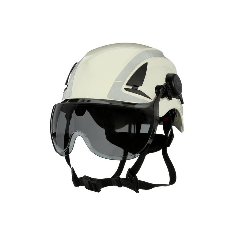 Viseira curta 3M™ SecureFit™ para capacetes das séries X5, X5000 e X5500, cinza, revestimento antiembaçante/antiarranhões, policarbonato, X5-SV02-CE | Pacote (1 peça)