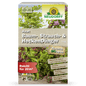 Azet Fertilizante para Árvores, Arbustos e Sebes (1kg) da Neudorff Shop, com imagens de plantas de folhas verdes e vermelhas e informações claras do produto na frente - perfeito para amigos de jardinagem.