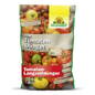 O saco de 750g de Azet TomatenDünger da Neudorff Shop é decorado com motivos de tomates e um logo de girassol amarelo. Este fertilizante orgânico completo fornece nutrientes naturais e duradouros para colheitas ricas de tomates.