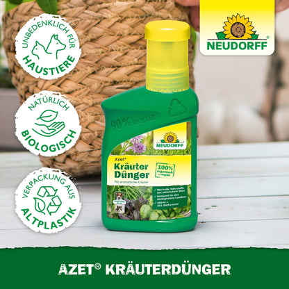 Azet Fertilizante Líquido para Ervas do Neudorff Shop é um fertilizante líquido verde, ideal para o cuidado das suas plantas e para apoiar a sua saúde.