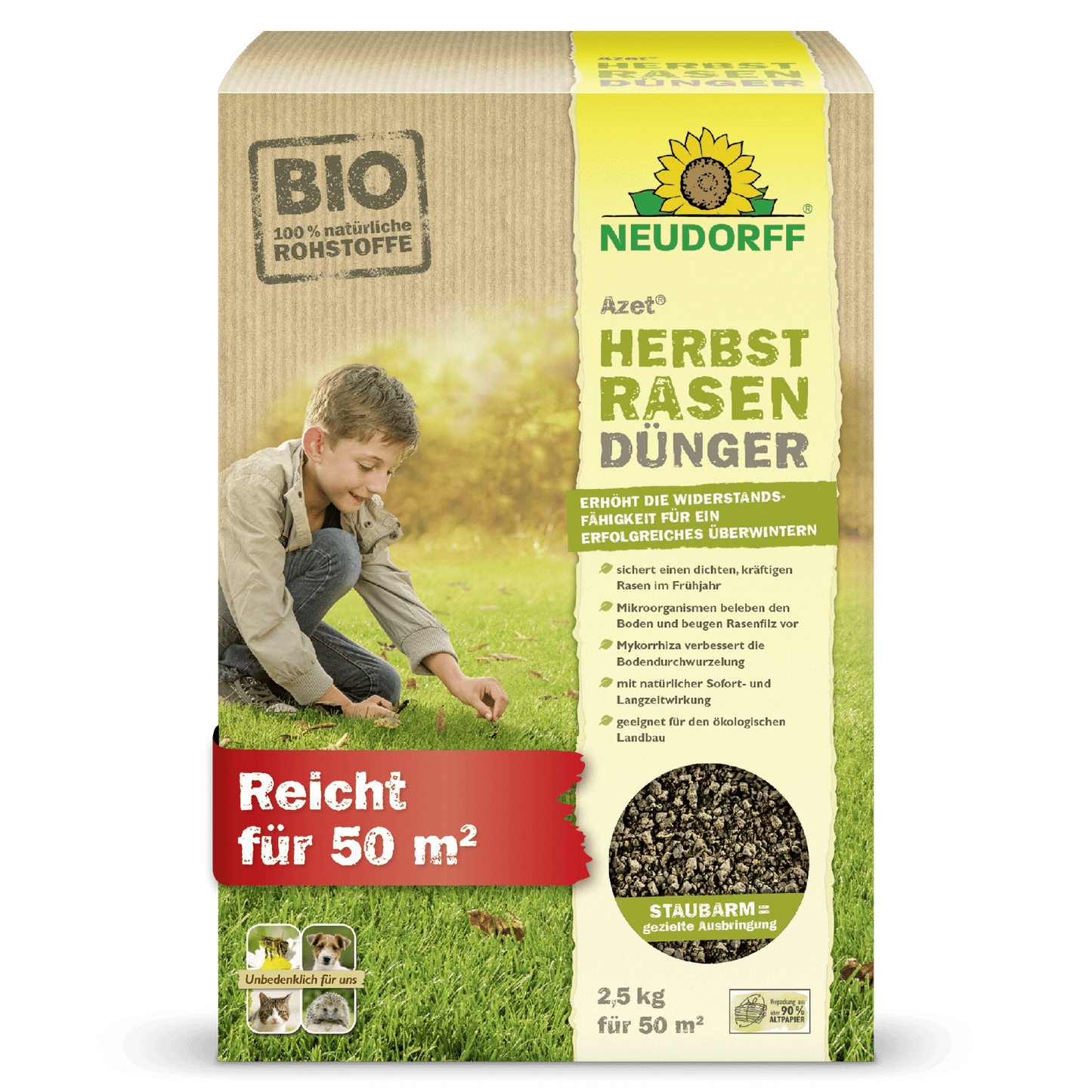 Fertilizante para gramado de outono Azet