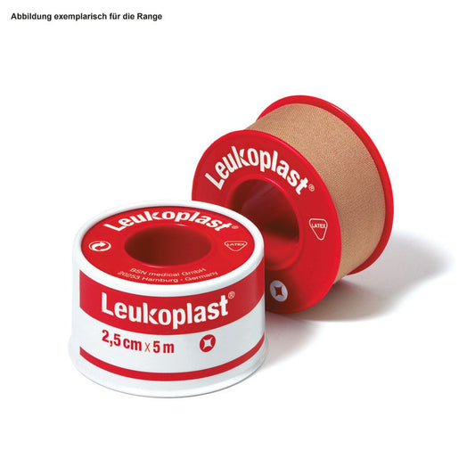 Leukoplast rolo de gesso 5m x 2,5cm vermelho em anel protetor para feridas | Pacote (12 rolos)