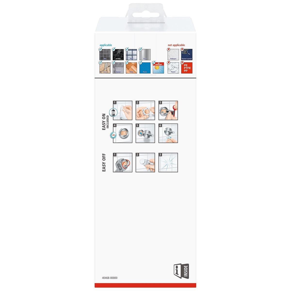 tesa Exxcellent Toilettenbürste, Metall, verchromt, inkl. Klebelösung
