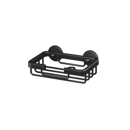 tesa ALUXX BLACK Seifenkorb, mattschwarz, für Dusche und Badewanne