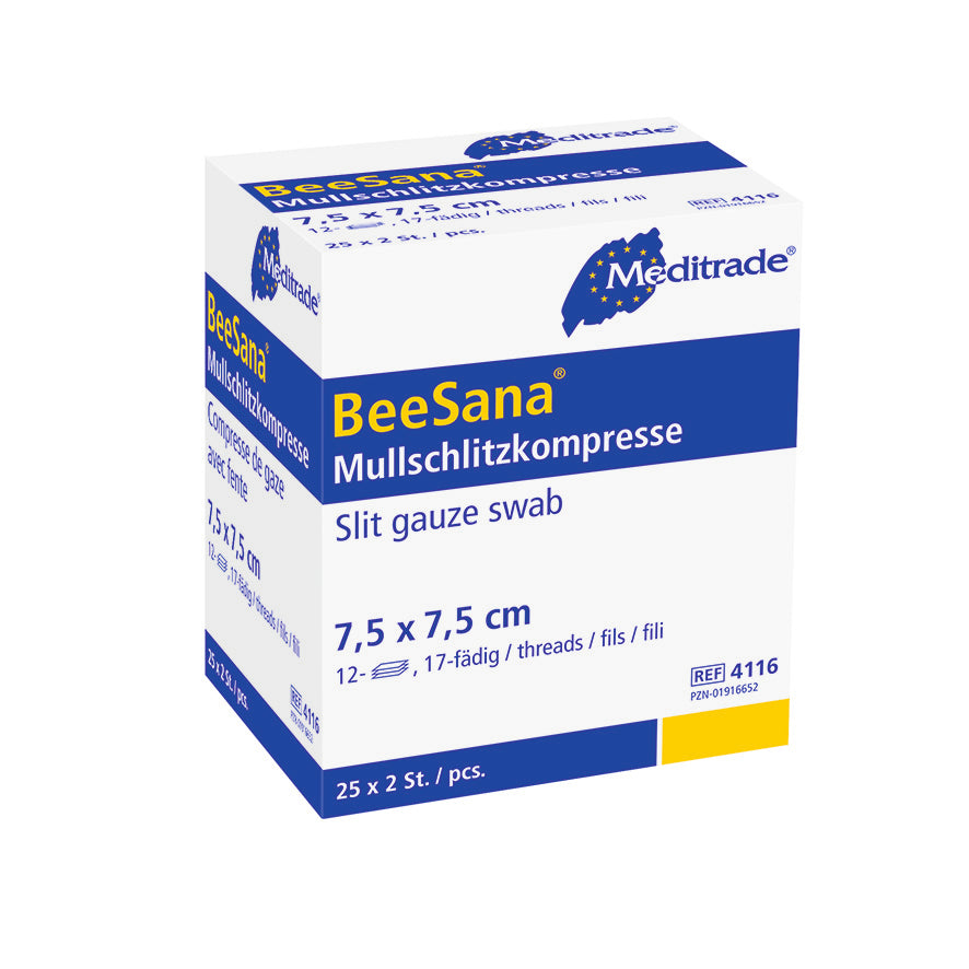 Compressa de gaze BeeSana®, estéril, 12 dobras (50 peças)