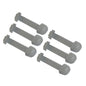 Seis tampas de borracha cinzentas idênticas Protect Trolley da Diversey Deutschland GmbH & Co. OHG estão dispostas em filas paralelas sobre um fundo branco - cada uma retangular com extremidade arredondada e aba, concebida como amortecedor para trolleys (embalagem de 1 peça).