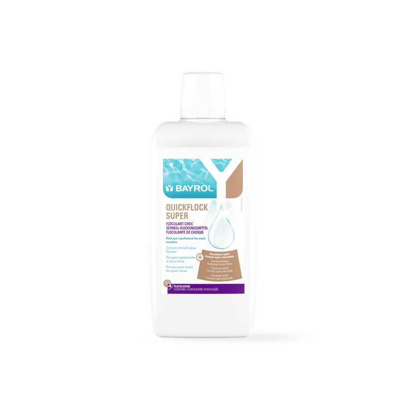 BAYROL Quickflock Super 1 L agente floculante para remoção rápida de turbidez | Garrafa (1 l) 