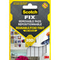 Um pacote com 36 Scotch-FIX™ Almofadas Adesivas Removíveis 301008C36-P da 3M Deutschland GmbH, reutilizáveis e fortes, cada almofada mede 11 mm x 15 mm, suporta até 300g. A embalagem mostra exemplos de uso.