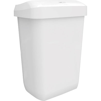 O CWS ParadiseLine Abfallbehälter Paper Bin é um caixote de lixo de plástico branco, retangular e simples de 43 litros com tampa levemente arqueada e lados lisos, ilustrado em fundo branco. Não há marcas ou inscrições visíveis.