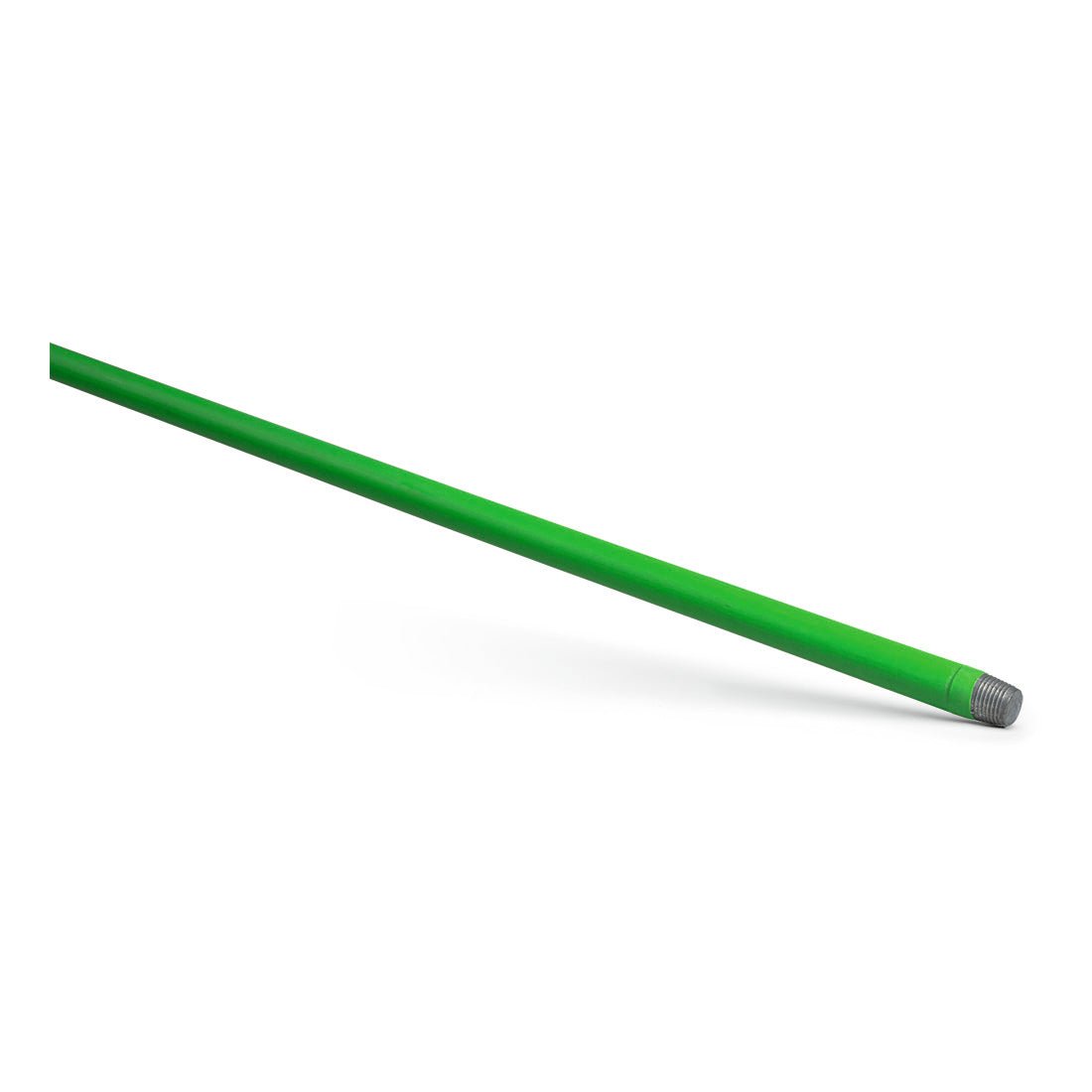 O cabo de vassoura Nölle Profi Brush 24x1.400 mm da Nölle Profi Brush Bürsten- & Pinseltechnik e.K. é uma haste verde e reta com uma rosca de metal, exibida sobre fundo branco.