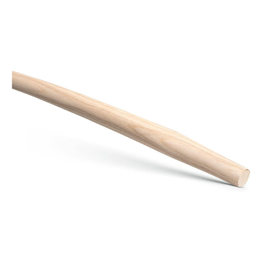 O cabo em T Nölle Profi Brush de 1 100 mm, em freixo, curvado com um encurvamento em forma de «E», para pás e enxadas (DIN 2015200), da Nölle Profi Brush Bürsten- & Pinseltechnik e.K., apresenta-se de cor clara e superfície lisa, com uma extremidade arredondada.