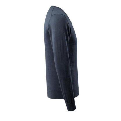 Suéter de malha com decote em V, suéter de malha de lã merino