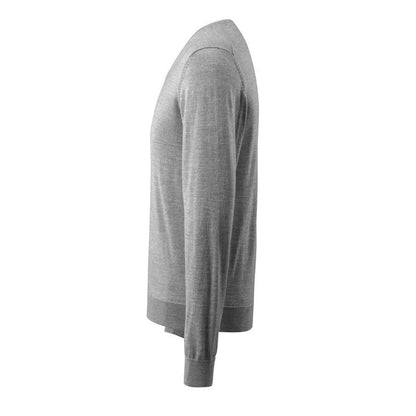 Suéter de malha com decote em V, suéter de malha de lã merino