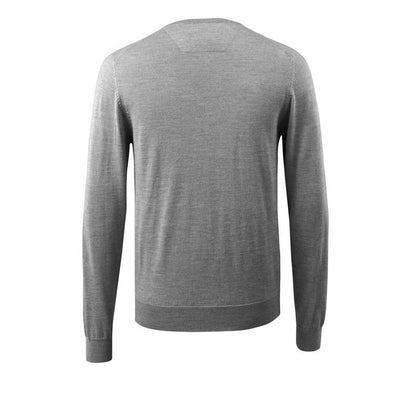 Suéter de malha com decote em V, suéter de malha de lã merino