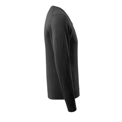 Suéter de malha com decote em V, suéter de malha de lã merino