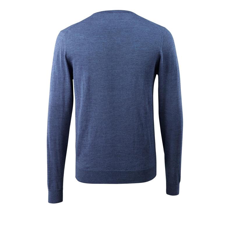 Suéter de malha com decote em V, suéter de malha de lã merino