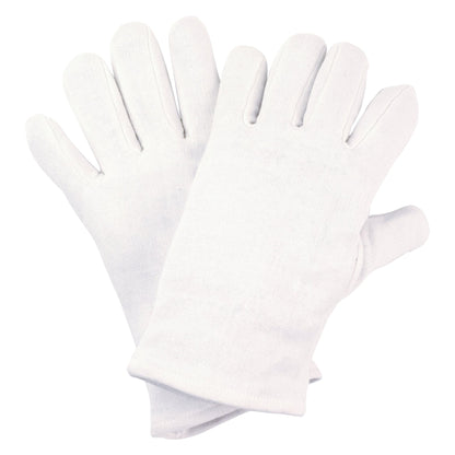 Luvas de jersey de algodão NITRAS, brancas, jersey de algodão OEKO-TEX | Pacote (12 pares)