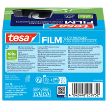 Dispensador de mesa tesa DESK DISPENSER SMART RECYCLED com fita adesiva tesafilm CLEAR RECYCLED, transparente