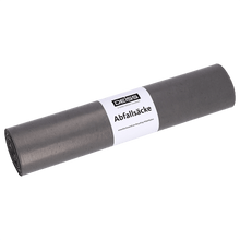 A imagem mostra uma embalagem enrolada de sacos de lixo DEISS EMIL DEISS KG (GmbH + Co.) Tipo 20, 575x1000 mm, 70 l, de HDPE com uma etiqueta "DEISS Abfallsäcke" em fundo branco sólido - sacos HDPE ideais para suas necessidades de lixo.