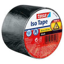 Fita isolante tesa SPVC para instalações elétricas, preta, 20 m x 50 mm