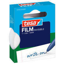 tesafilm 57312 Invisible, caixa dobrável para pendurar, 33 m x 19 mm, branco mate