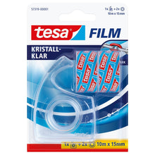 Desenrolador manual tesafilm + 2 rolos cristalinos, transparentes