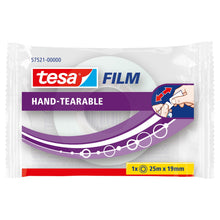 Fita Tesafilm que se rasga à mão, transparente, 25 m x 19 mm