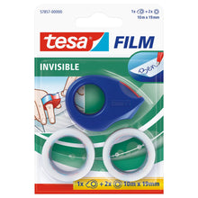Mini-desenrolador tesafilm + 2 rolos Invisible, branco mate, para rolos até 19 m