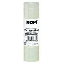 Fita adesiva tesa NOPI, transparente, 10 m x 12 mm