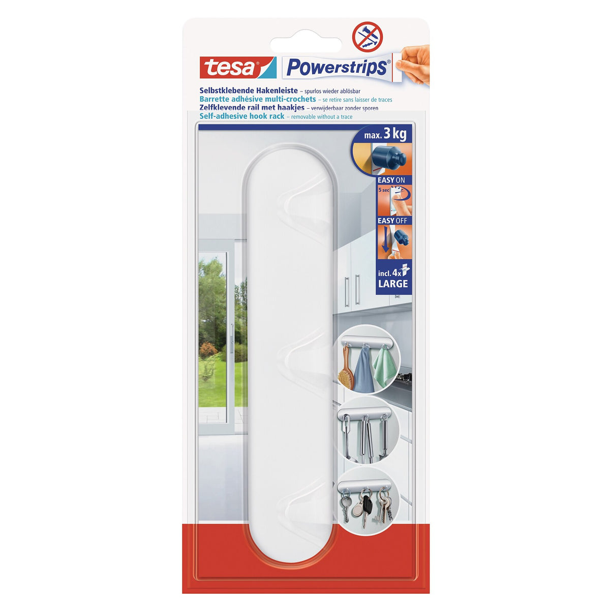 tesa Powerstrips Hakenleiste weiß