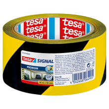 Fita adesiva de sinalização e aviso tesa 58130 Premium, 66 m x 50 mm, preta e amarela