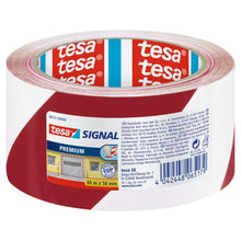 Fita adesiva de marcação tesa PREMIUM, 66 m x 50 mm, vermelha e branca