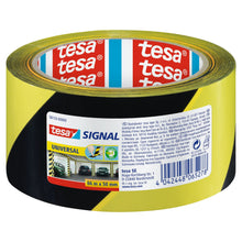 Fita de sinalização universal tesa Signal, 66 m x 50 mm, preta e amarela