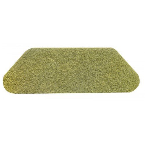 O Twister S-Pad Amarelo (45x15 cm) da Diversey Deutschland GmbH & Co. OHG é um pad de restauração retangular com cantos arredondados para limpeza de pisos de pedra, ilustrado sobre fundo branco. Vendido em uma caixa (2 pacotes).
