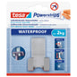 tesa Powerstrips Waterproof Rasiererhalter Zoom, Metall, weiß