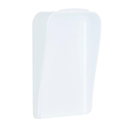 O gancho para tela Command™ da 3M Deutschland GmbH é um recipiente de plástico retangular branco com bordas arredondadas e uma frente ligeiramente curva, que é mostrado em um fundo branco simples.