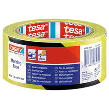 Fita de sinalização tesa Professional 60760, temporária, 33 m x 50 mm, preta e amarela
