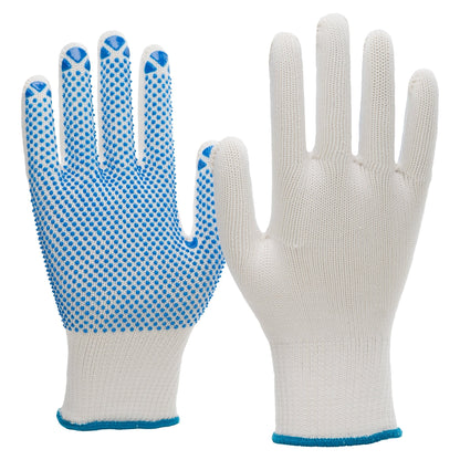 Luvas de malha NITRAS, nylon / algodão, branco / azul