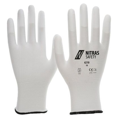 Luvas de nylon NITRAS, brancas