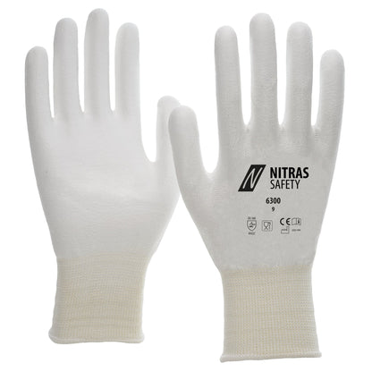 Luvas de proteção contra corte NITRAS, brancas