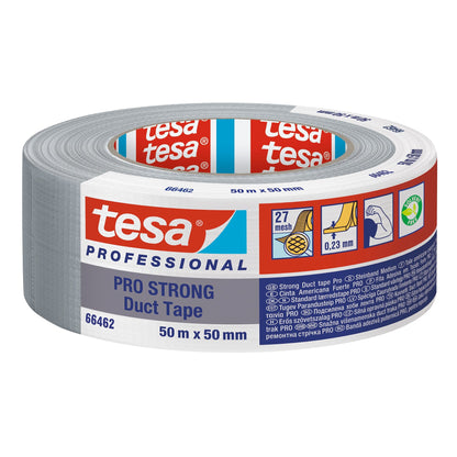 tesa PRO 66462PRO STRONG >60% recycelter Kunststoff Klebeband, grau 50 m x 50 mm