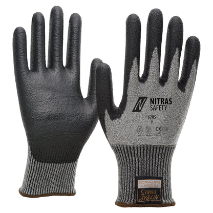 Luvas de proteção contra corte NITRAS TAEKI, cinza / preta